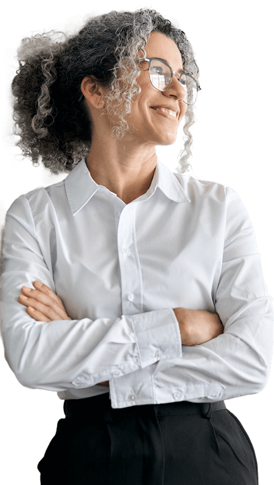 Smiling Mature Woman Curly Hair