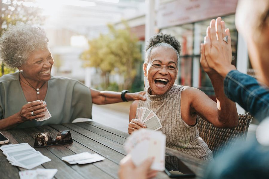 Senior Women Playing Cards