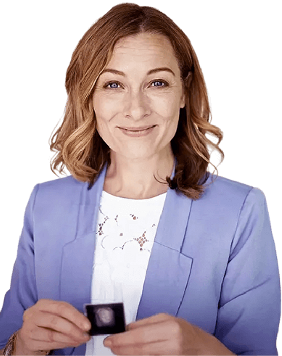 Mature Woman Blue Jacket