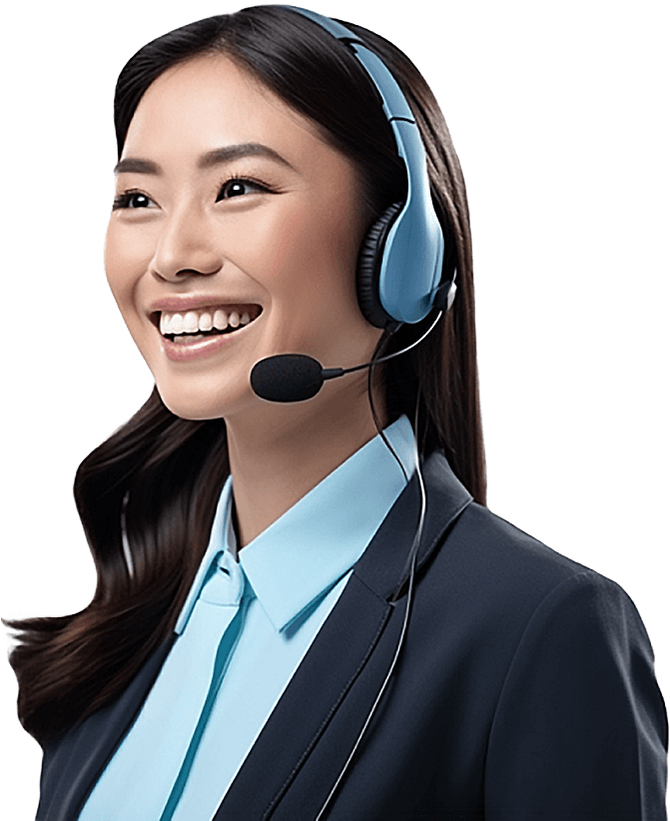 Female Healthpilot broker wearing headphones, smiling and ready to help you find your perfect Medicare plan.