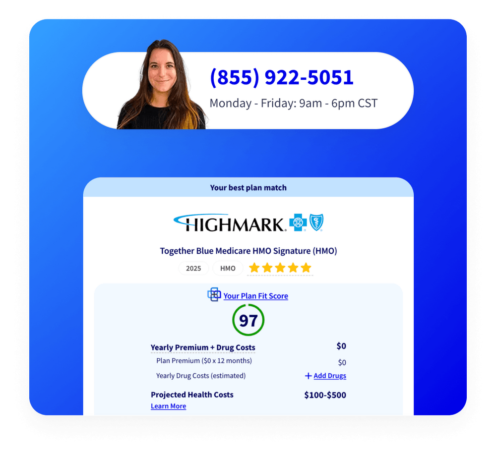 Sample screen showing a best plan match, and how to contact Healthpilot for help should you need it.